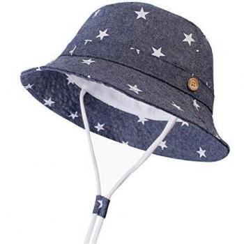 DRESHOW Unisexo Bebé Niña Niño Sombrero de Sol Verano Algodón Ajustable Pescador Gorra Protección de Sol Anti UV para Exteriores/Natación/Playa/Piscina UPF 50+