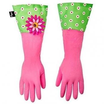 VIGAR Flower Power Guantes de Cocina, Material: composición 100% látex, Rosa/Verde, Dimensiones: 43 X 1 X 18 Cm