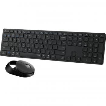 Set de Teclado y Ratón Inalámbrico Multi-Modal Rapoo 9850M - Gris - QWERTZ (Alemán)