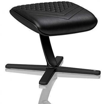 noblechairs Reposapiés para Sillas de Gaming - Sillas de Oficina - Cuero Auténtico - Reposapiés - Giratorio a 360 ° - Inclinable hasta 57 ° - Negro