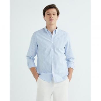 North Sails Light Blue Striped Cotton Casual Shirt - M