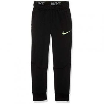 NIKE B NK Dry Pant Taper FLC Pantalones, Niños, Black/Lime Blast, M