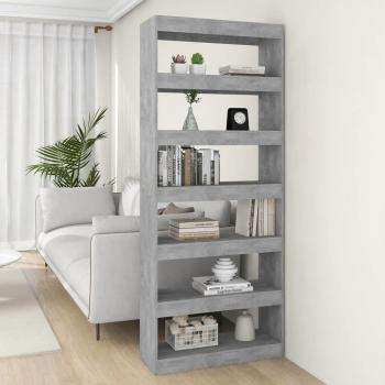 Librería/Partición Gris Hormigón 80x30x198 cm en Aglomerado