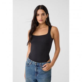 Stradivarius Black Square Neck Bodysuit XL