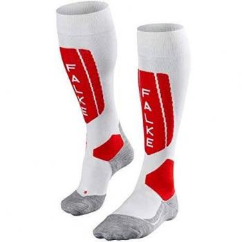 FALKE Ultralight SK5 Expert Men's Ski Knee-High Socks, Size 6.5-8.5, White, Silk