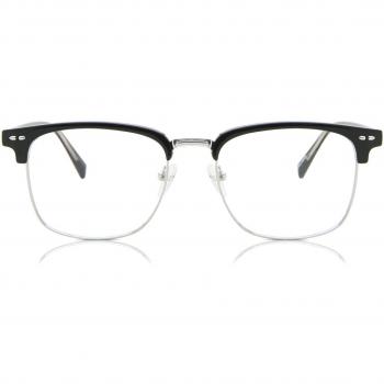 Browline Montura Completa Metálica Negra para Hombre - Gafas Recetadas Anti-Azules - SmartBuy Collection