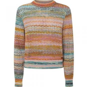 Pepe Jeans Jersey de mujer con cuello redondo y efecto space dye, multicolor, talla S, azul (French Blue)