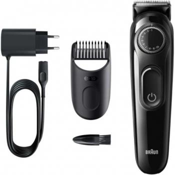 Recortadora de barba y cortapelos Braun BT3322 con 20 ajustes de longitud y accesorio