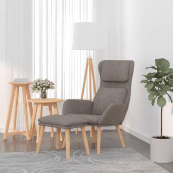 Sillón de relax con taburete de terciopelo gris claro Día y Noche