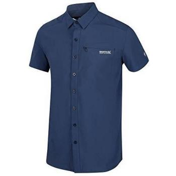 Regatta Kioga II-Camisa Deportiva con Panel De Ventilación En La Espalda Y Bolsillo con Cremallera En El Pecho Shirts, Hombre, Dark Denim, S