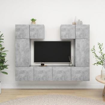 vidaXL Set de muebles de salón TV 6 piezas madera de ingeniería gris hormigón 30.5 x 30 x 60 cm