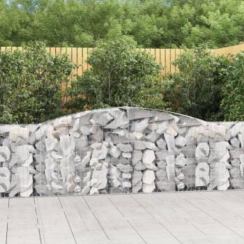 vidaXL Arched Gabion Basket 400x30x80/100 cm Galvanised Iron