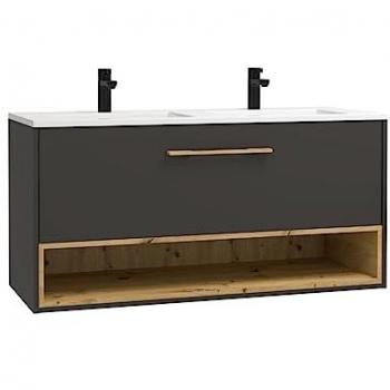 Mueble de baño suspendido antracita con lavabo encastrable - 120 cm - YANGRA