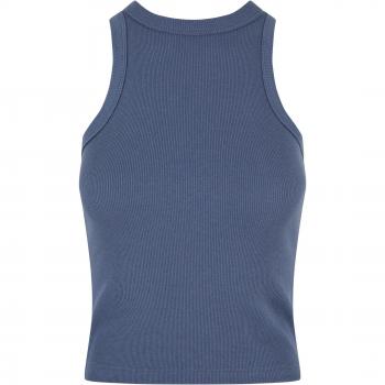 Urban Classics Women's Racer Back Rib Tank Top - Blue