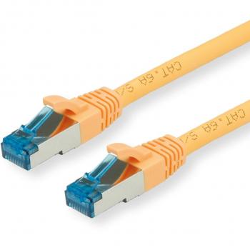 Cable de red Cat.6a S/FTP amarillo 5m, doble apantallado, libre de halógenos, retardante de llama