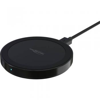 Cargador Inalámbrico Ansmann WiLine 5 de 5W, Estación de Carga Qi, Compatible con iPhone y Samsung, Color Negro