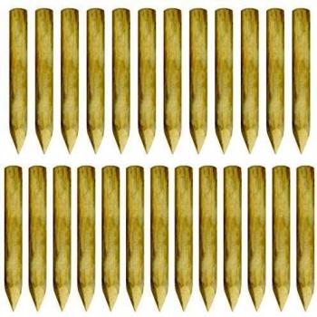 vidaXL 25x Troncos de Borde de Jardín Postes Puntiagudos de Valla de Madera de Pino 5x40 cm Cerca Cercado Vallado