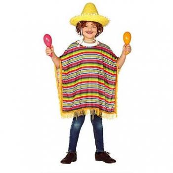 Guirca-88503 Poncho Mejicano Talla 7-9 años, Multicolor