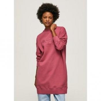 Vestido Sudadera Logo rojo Pepe Jeans para mujer con capucha y bolsillos