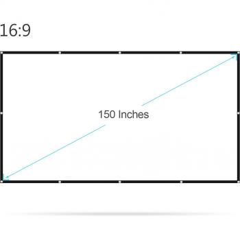 Pantalla de proyector portátil de 60 pulgadas, 16:9, antiarrugas y plegable para interiores y exteriores