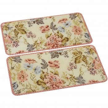 WENKO 2521443500 Cubierta de cocina Universal Gobelin - juego de 2 piezas para todos los tipos de cocinas, Vidrio endurecido, 30 x 1.8-4.5 x 52 cm, Multicolor