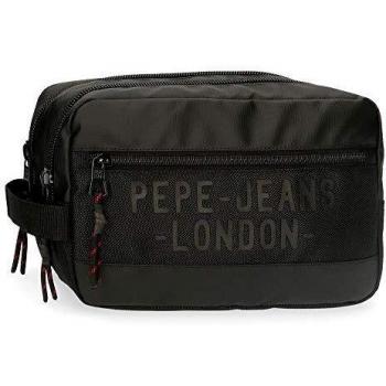 Pepe Jeans Bromley Neceser Dos Compartimentos Adaptable Negro 26x16x12 cms Poliéster