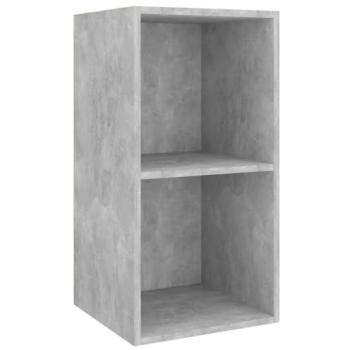 Mueble de TV Multimedia Montado en la Pared - 37 x 37 x 72 cm - Madera de Ingeniería Gris Cemento