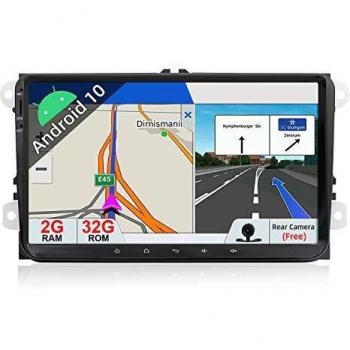 Autoradio Android 9.0 Estéreo Compatible con Golf/Skoda/Seat/Polo GPS - 2 DIN | Cámara Trasera&Canbus Gratis| 9 Pulgada - Soporte Dab Mandos de Volante USB 4G WiFi Bluetooth MirrorLink Google Carplay