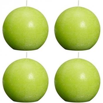 Bolsius Vela de Bola Rústica 100 mm Set de 4 Piezas Limón