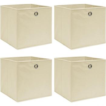 vidaXL Storage Boxes 4 pcs Cream 32x32x32 cm Fabric