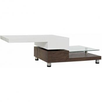 Mesa de Centro DKD Home Decor 80 x 60 x 38 cm Cristal Aluminio Madera MDF