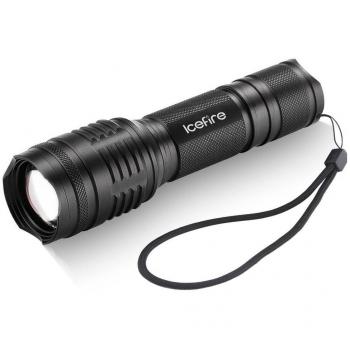 ICEFIRE T70 Linterna LED XML T6 Zoomable Focus Viga ajustable 5 modos de luz de la antorcha para exteriores Inicio Iluminación de emergencia o regalos