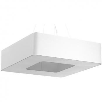 Lámpara Suspendida Urano 80 Blanca E27 LEDBOX 8 Bombillas Tela Acero 112cm