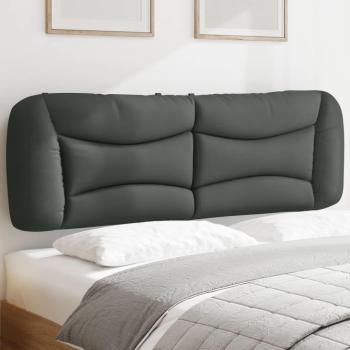 Almohada gris oscuro de tela para cabecero de cama acolchado 160 cm Vidaxl