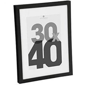 Marco de Fotos Elegante y Moderno Negro 30x40 cm - Madera y Cristal Atmosphera