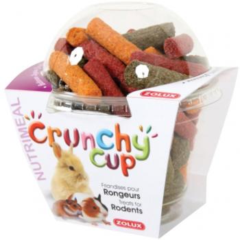 Zolux Crunchy Cup de Alfalfa, Remolacha y Zanahoria para Roedores
