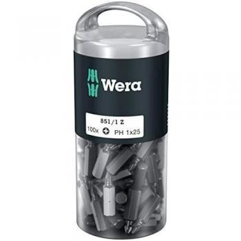 Wera 0007664771005 Punta, PH1 / PZ1, Set de 100 Piezas