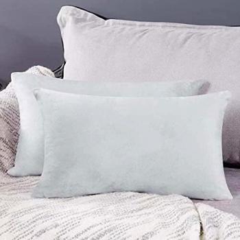 Deconovo Fundas para Cojines de Almohada del Sofá Cubierta Suave Decorativa Protector para Hogar 2 Piezas 30 x 50 cm Gris Claro