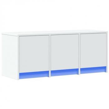 Mueble de TV con LED madera de ingeniería blanco 97x34x40 cm, Soporte de TV, aparador de TV, Mueble HiFi, Banco de TV, Armario de TV