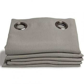 Cortina opaca con ollaos gris MC704 140x260