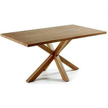 Kave Home - Mesa Rectangular Argo de melamina y Patas de Acero