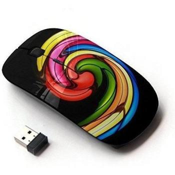Vitral de la iglesia Negro - Hypernova J2.4G Ratón móvil portátil inalámbrico Ratones ópticos con receptor USB, 3 botones para po