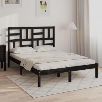 Estructura de cama madera maciza de pino negro 120x200 cm