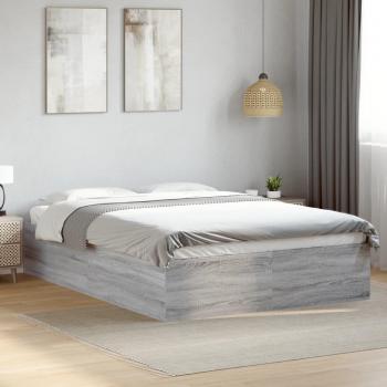 Estructura de cama madera de ingeniería gris Sonoma 120x190 cm