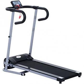 HOMCOM Cinta de Andar Plegable Cinta de Correr Eléctrica Velocidad de 1-10km/h con Pantalla LCD y Carga Máx. 110 kg para Fitness Hogar Oficina 120,5x60x116 cm Negro y Gris