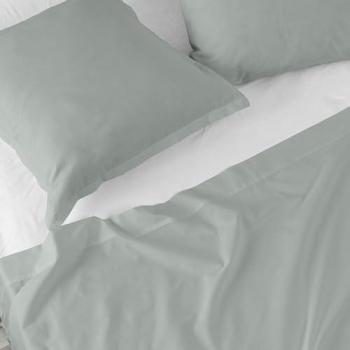 Funda de Almohada Básica Gris 45x125 cm, 100% Algodón, Calidad 150
