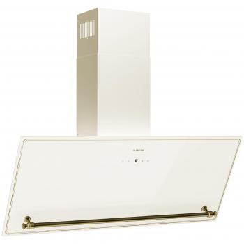 Campana Extractora Angular Klarstein Victoria 90 cm, 336 m³/h, Control Táctil, Eficiencia Energética A++, Color Crema y Oro