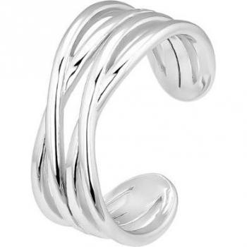 Pendiente earcuff Min de plata bañada en rodio
