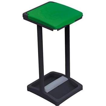 Porta bolsas de basura Idralite - Soporte para recogida selectiva, acero verde, 1 compartimento, compatible con sacos de 80-110 litros