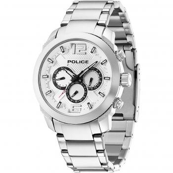 Police Triumph Men's Quartz Watch with Silver Dial Chronograph Display and Silver Stainless Steel Bracelet 13934JS/04M